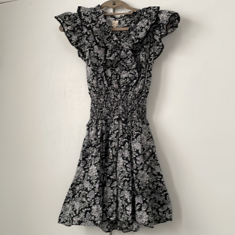 Rebecca Taylor | Cinch Waist Ruffle Floral Dress (Sz XS)